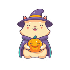 Cute kitten in Halloween costume transparent background