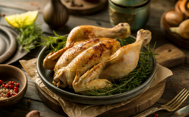 National Dishes of Georgia - Tabaka - baked chicken with adjika