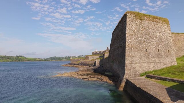 Massive Stone Walls of 17th Century Charles Fort in Kinsale, County Cork, Ireland