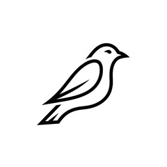 Fototapeta premium Clean Line Art Bird Logo App Icon Monochrome Mobile Application Design