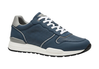 Stylish blue athletic shoe for active lifestyles isolated on transparent background