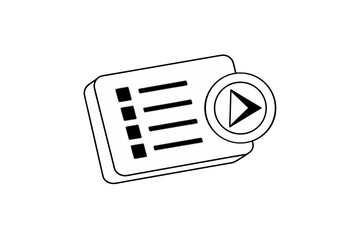 playlist icon small rectangular list outline with horizontal lines