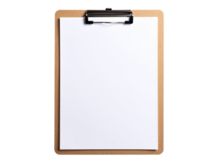 blank clipboard with blank paper