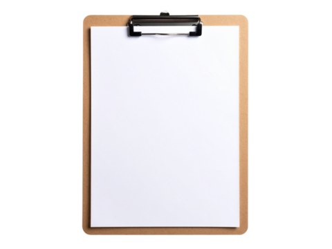 blank clipboard with blank paper