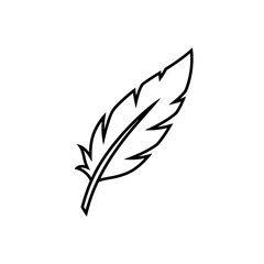 Obraz premium Monoline Feather App Icon Elegant Monochrome Single Line Art Symbol For Lightness