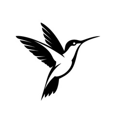 Obraz premium Negative Space Hummingbird App Icon Dynamic Monochrome Emblem for Agile Apps
