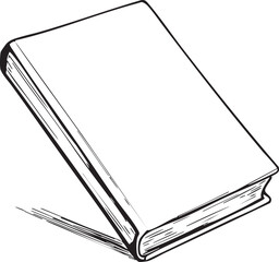 Closed Book Silhouette with Spine and Pages for Education, Reading, Library, Literature, Study, and Academic Design Themes