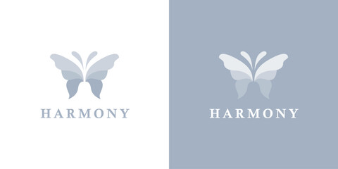 Stylized Butterfly Logo. Symbol of Transformation, Beauty, and Growth.