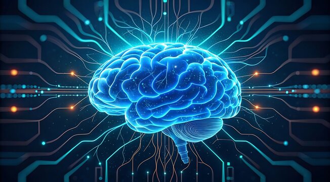 Artificial Intelligence Brain Network Concept Digital Brain with Neural Connections representing Technology and Innovation