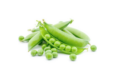 green pea vegetable bean isolated on white background