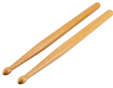 Realistic wooden drumsticks for drumming PNG