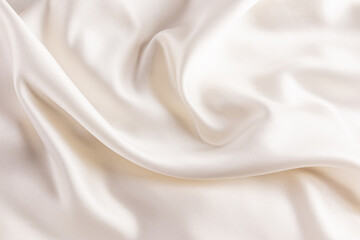 Elegant white satin fabric with subtle soft folds