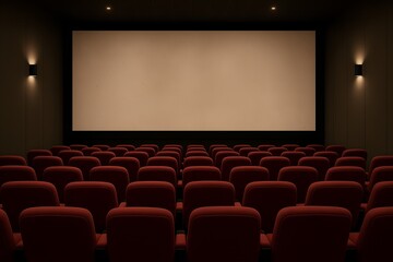Fototapeta premium cinema auditorium with red chairs