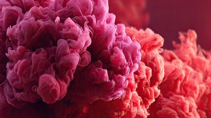Obraz premium Abstract, vibrant pink and red ink clouds
