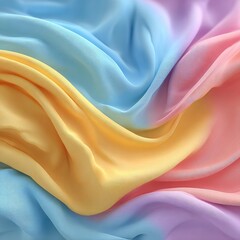 Obraz premium Pastel fabric draped in soft waves