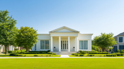 Beautiful single-family house with landscaped yard in a sunny neighborhood setting