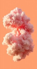 Fototapeta premium Pink Cloud Explosion Against Peach Background
