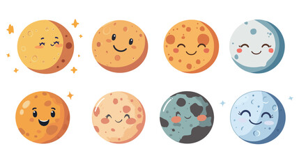 Cute Moon Planet Vector Graphic Design &ndash; Adorable Cartoon Style Illustration
