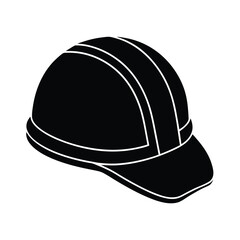 Black Silhouette of a Construction Helmet