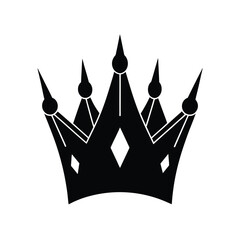 Black Silhouette of a Crown with Pointed Jewels