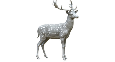 Obraz premium Gray Spotted Deer with Antlers.