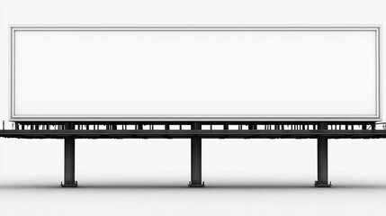 Obraz premium An empty billboard stands prominently against a minimalist backdrop, ideal for advertising and marketing purposes, This space allows for creative promotion or placeholder designs,