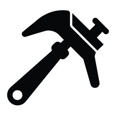 Isolated wrench and hammer construction tools vector illustration