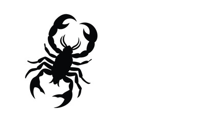 Black Silhouette of a Scorpion with Lifted Stinger