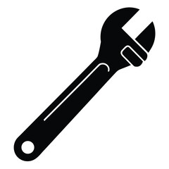 An isolated wrench and other metal tools on a white background for carpentry and gardening