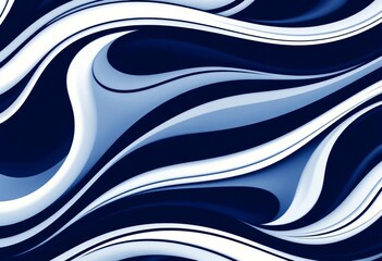 Abstract swirling navy blue and white lines forming a dynamic, elegant pattern,  sophisticated,  twist