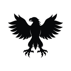 Black Silhouette of an Eagle Claw Extended Downward