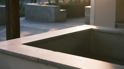 Modern Concrete Fire Pit with Clean Lines and Minimalist Design