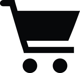 Flat Icon of Shopping Cart with Abstract Wheels