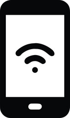 Minimal Icon of Smartphone with WiFi Symbol