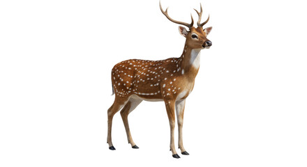 Fototapeta premium Majestic Axis Deer with Spots Antlers and Graceful Pose.