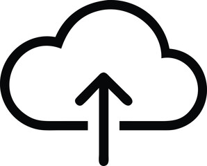 Outline Icon of Cloud Storage Upload Symbol