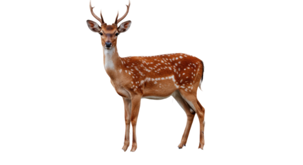 Majestic Fallow Deer Standing Proudly Against a White Background 3.