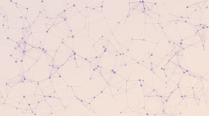 Abstract network of connected dots particles and lines forming a web-like structure. Modern, tech-inspired background ideal for presentations, science, or digital communication themes