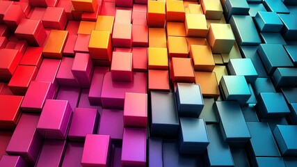 Colorful 3D Cubes Abstract Gradient Background with Geometric Shapes. - Powered by Adobe