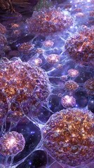 Fototapeta premium Abstract Colorful Space Cells Digital Art