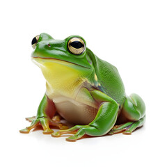 Obraz premium Vibrant Green Frog Amphibian Sitting.