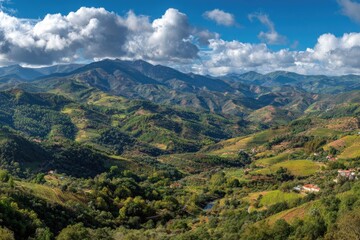 Panoramic Mountain Valley Landscape