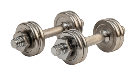 dumbbells on white background