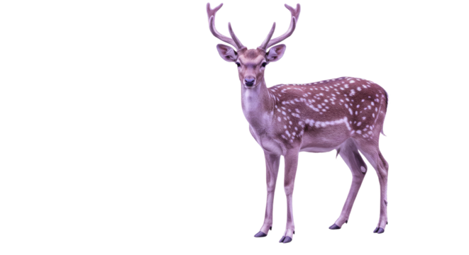 Majestic Spotted Deer Standing Proudly Against a White Background 2.