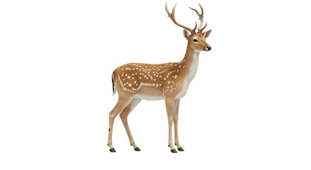 Fototapeta premium Majestic Spotted Deer Standing Tall on Transparent Background 2.