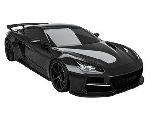 Obraz premium Overhead View of Shiny Black Car with Clear Contours, Isolated on Transparent Background with Clipping Path PNG