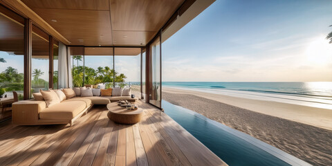 Luxury Beachfront Villa with Ocean View and Infinity Pool at Tropical Resort