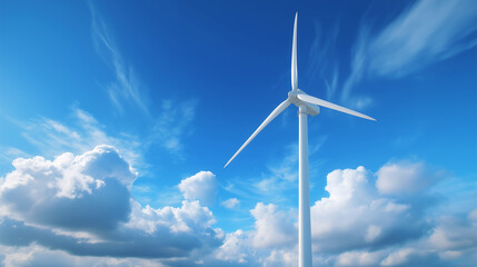 wind turbine in blue sky background