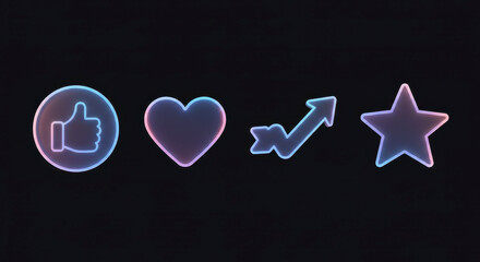 Social Media Engagement Icons Collection For Online Promotion