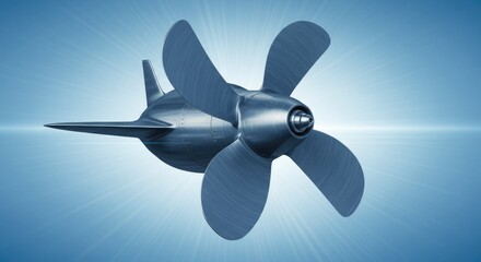 Detailed Close-up of a Modern, Sleek Marine Propeller